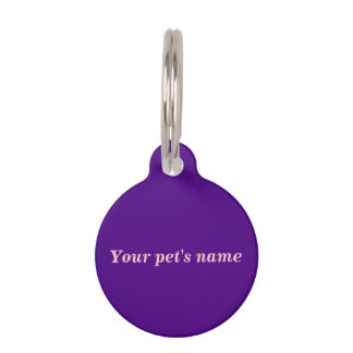 Your Pet’s Name on Purple Round Pet Tag