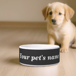 Your Pet’s Name With Black Background on Pet Bowl