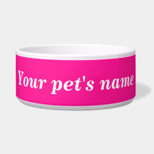 Your Pet’s Name With Pink Background on Pet Bowl