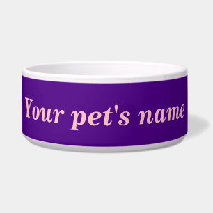 Your Pet’s Name With Purple Background on Pet Bowl