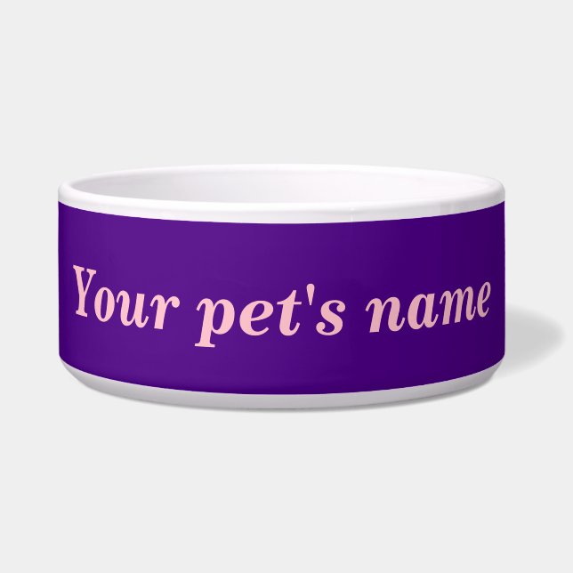 Your Pet's Name on Purple Background on Pet (Front)