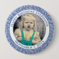 Your Photo 100th Birthday Number Pattern | Blue