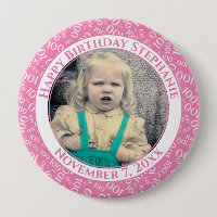 Your Photo 100th Birthday Number Pattern | Pink