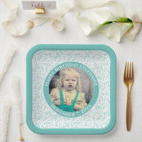 Your Photo 105 Random Number Pattern Teal/White