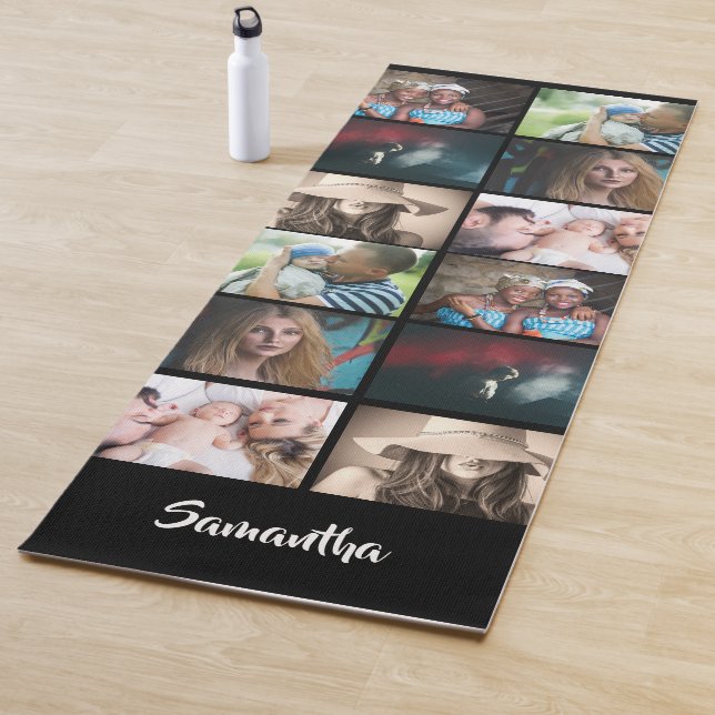 YOUR photo 6 collage DIY family friends name Yoga Mat (In Situ)