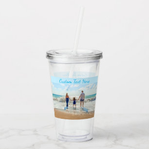 Your Photo Acrylic Tumbler with Custom Text