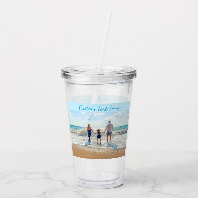 Your Photo Acrylic Tumbler with Custom Text (Back)