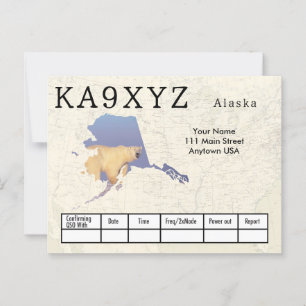Your Photo Alaska Shaped Cutout Custom QSL Postcard