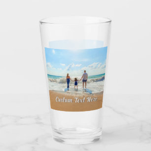 Your Photo and Custom Text Personalised Glass