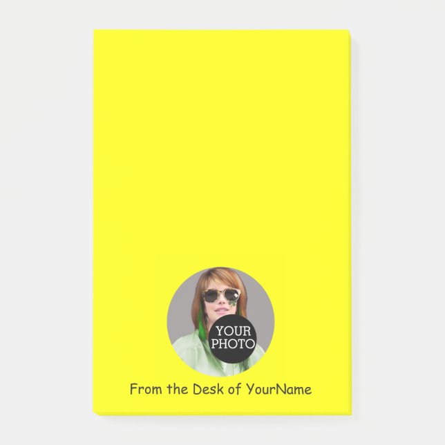 Your Photo and Message Customise Easily Yellow Post-it Notes (Front)