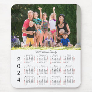 Your Photo and Name 2024 Calendar Mouse Pad
