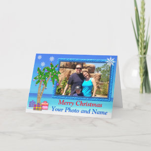 Your PHOTO and NAME Beach Christmas Cards