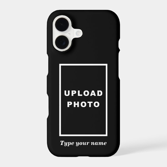 Your Photo and Name on Black Background (Back)