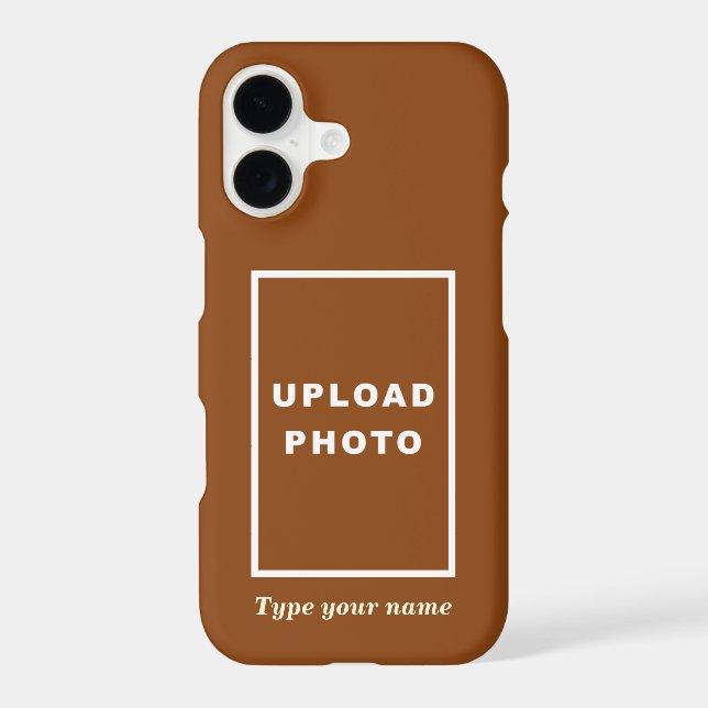 Your Photo and Name on Brown Background (Back)