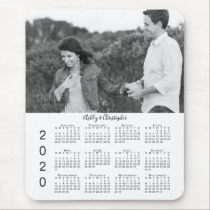 Your Photo and Names Personalised 2020 Calendar Mouse Pad