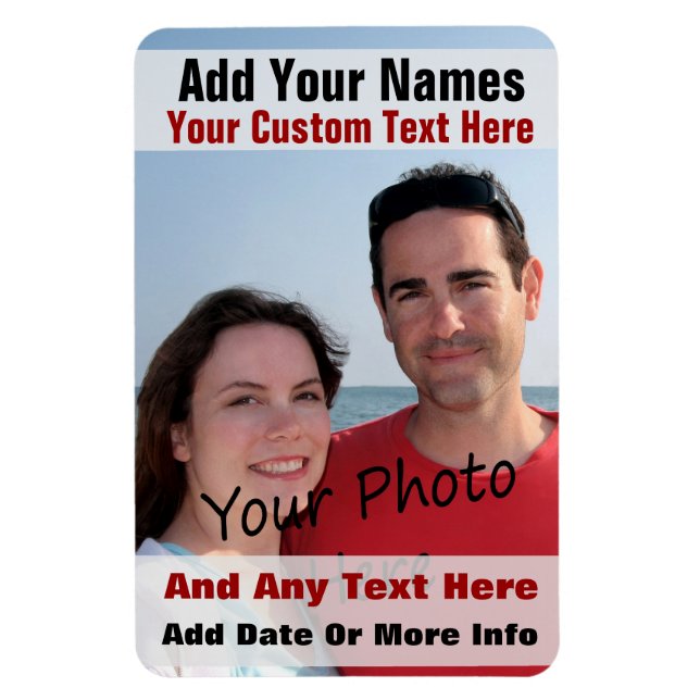 Your Photo And Text On A Flexible Magnet (Vertical)