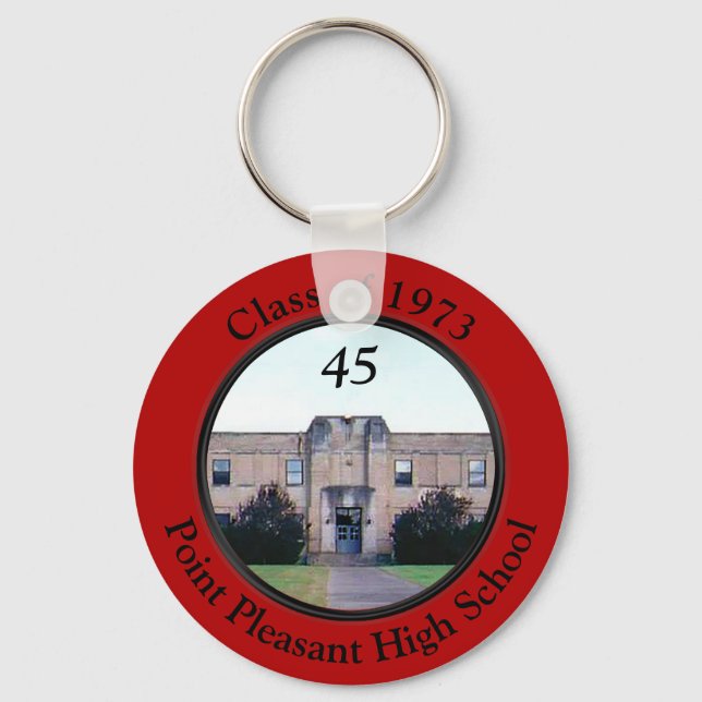 Your Photo and Text on Class Reunion Keychains (Front)