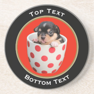 Your Photo and Text Personalised Round Frame Coaster