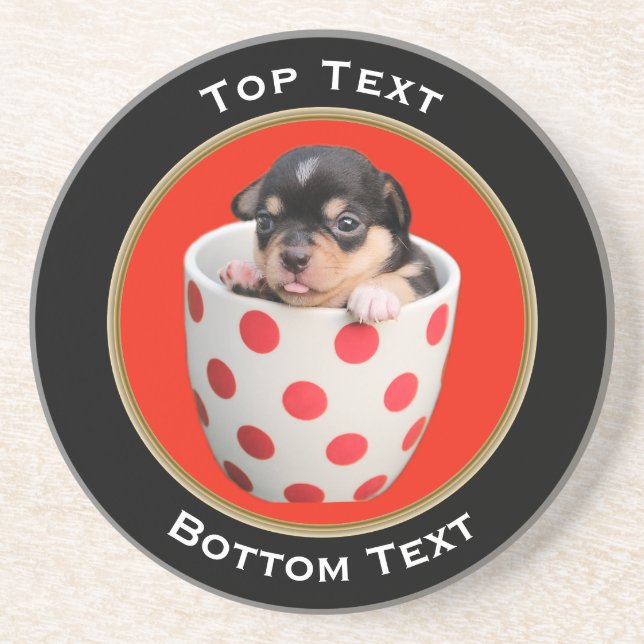 Your Photo and Text Personalised Round Frame Coaster (Front)