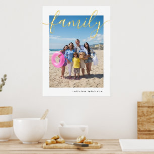 Your Photo and Text Personalized Family Typography Foil Prints