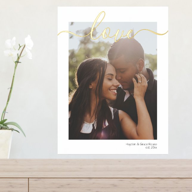 Your Photo and Text Personalized Love Typography Foil Prints (In Situ (Entry Table))