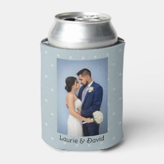 Your Photo and Text Polka Dots Personalised Can Cooler