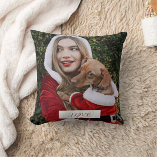 your photo and your dog photo Throw Pillow