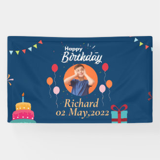 YOUR PHOTO AND YOUR NAME BIRTHDAY BANNER