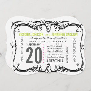 Your Photo Art Deco Modern Wedding Invite