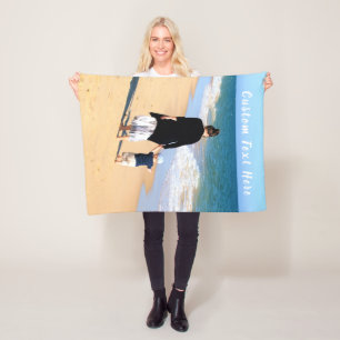 Your Photo Baby Fleece Blanket with Custom Text