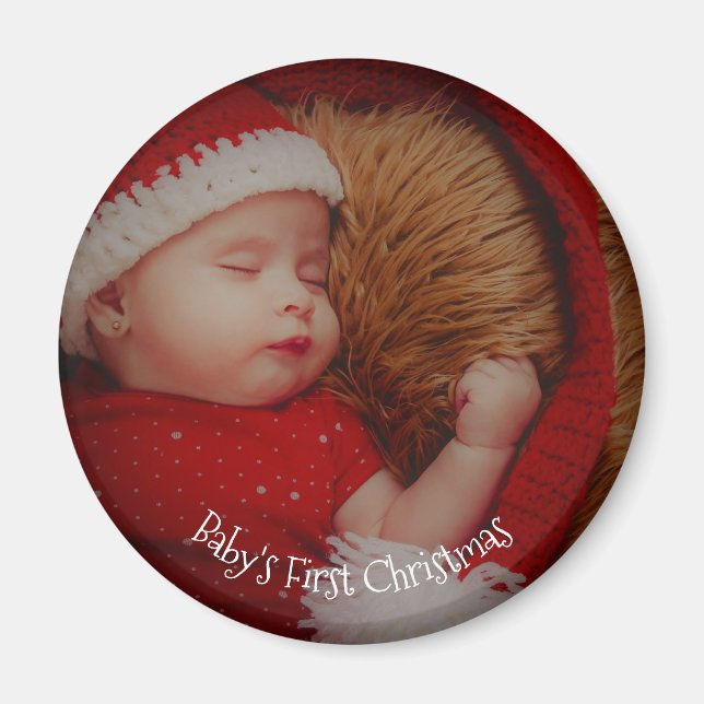 Your Photo Baby's First Christmas Keepsake Magnet (Front)