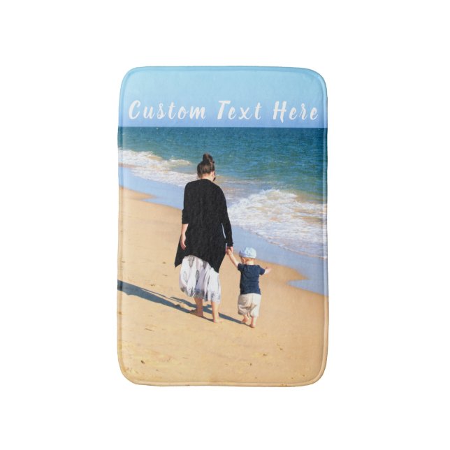 Your Photo Bath Mat with Custom Text (Front Vertical)