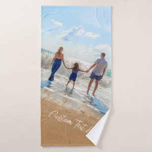Your Photo Bath Towel Set with Custom Text