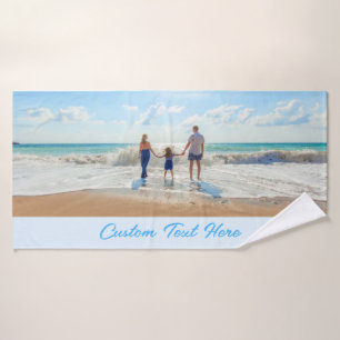 Your Photo Bath Towels Custom Text Personalised