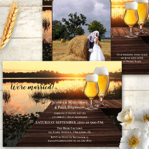 Your Photo Beer Themed Wedding Reception Invitation