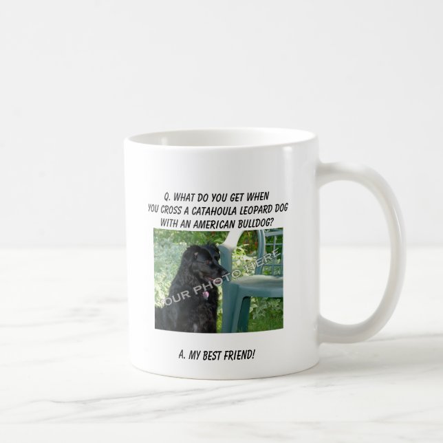 Your Photo! Best Friend Catahoula Leopard Dog Mix Coffee Mug (Right)