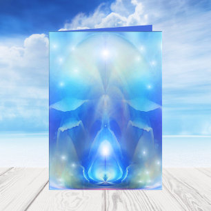 Your Photo Blue Wings Angel Holiday Card