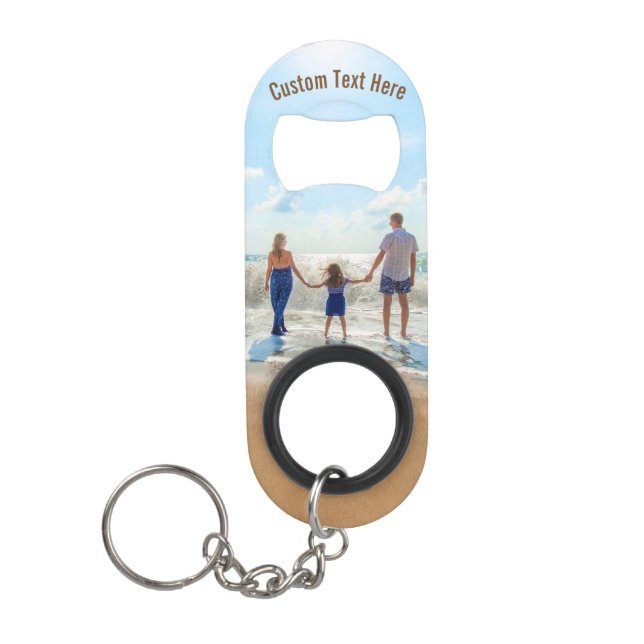Your Photo Bottle Opener Keychain Gift Custom Text (Front)