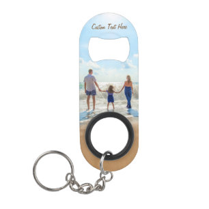Your Photo Bottle Opener Keychain with Custom Text