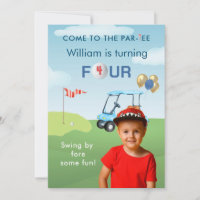 Your Photo Boy Golf Cart Par-tee 4TH Birthday