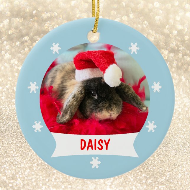Your Photo Bunny Snowflake Christmas Ornament (Creator Uploaded)
