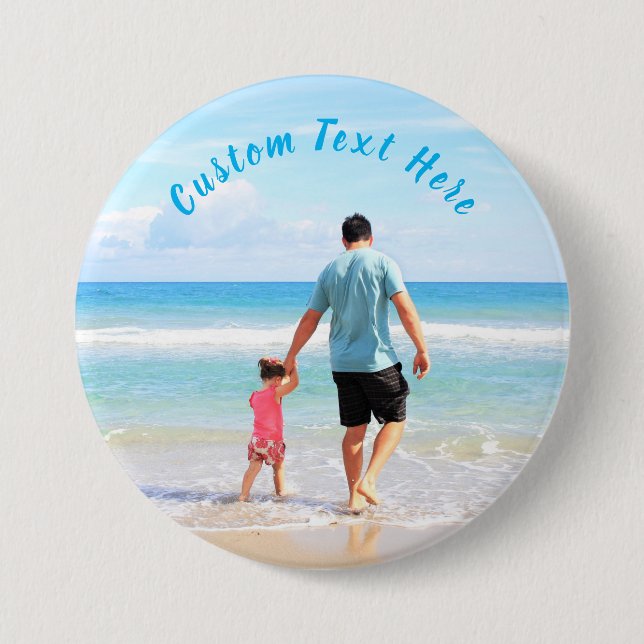 Your Photo Button Gift with Custom Text (Front)