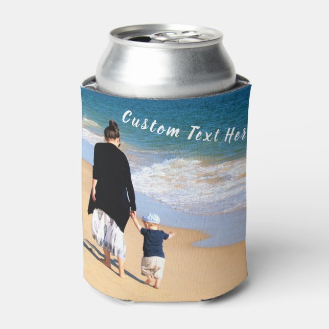 Your Photo Can Cooler with Custom Text (Can Front)