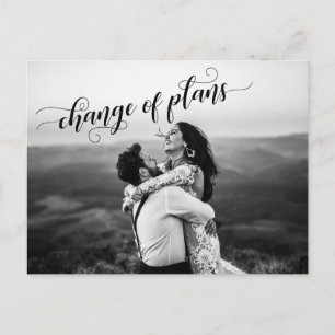 Your Photo + Change of Plans Postponed Wedding Postcard