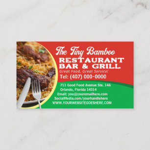 Your Photo Chef Cook Restaurant Catering Services Business Card