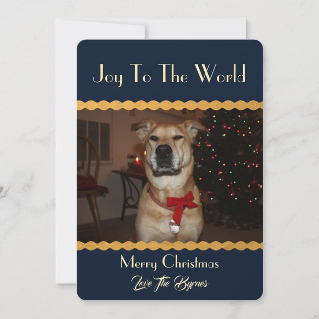 Your photo Christmas Add Image Template Blue Gold (Front)