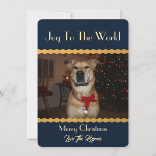 Your photo Christmas Add Image Template Blue Gold