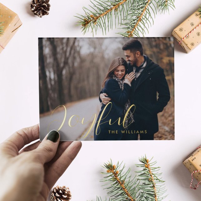 Your photo Christmas Card | Joyful Foil (Creator Uploaded)