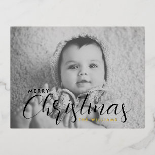 Your photo Christmas Card Merry Christmas Foil