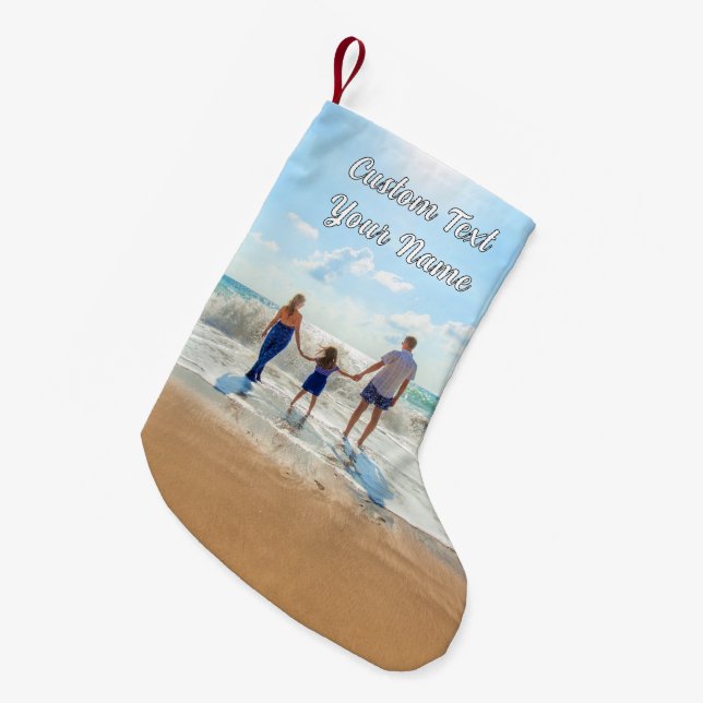 Your Photo Christmas Stocking and Custom Text Name (Front (Hanging))